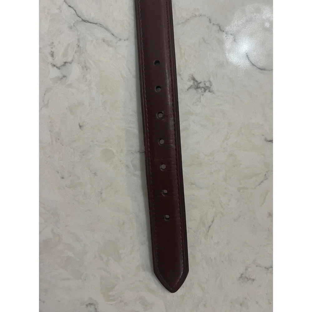 Genuine Dickies Mens Reversible Leather Belt Brown Black Silver Buckle 34‎ 36